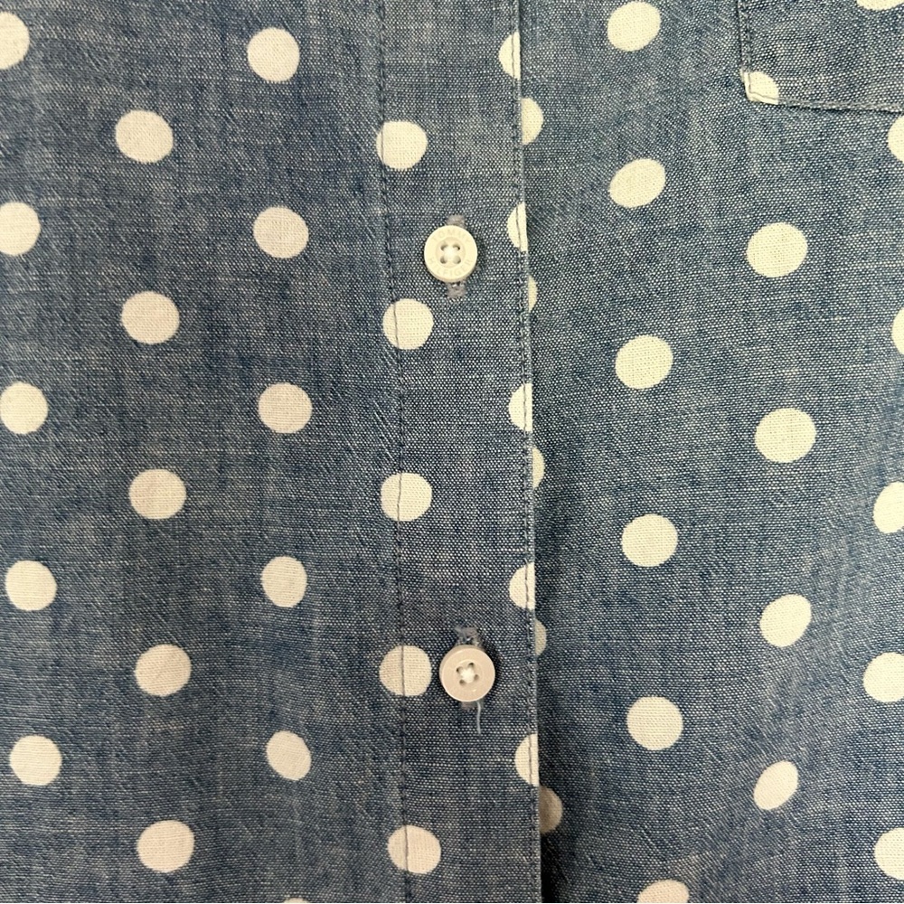 Tommy Hilfiger Polka Dot Chambray Button Up Tank Top Size Large - Picture 4 of 10